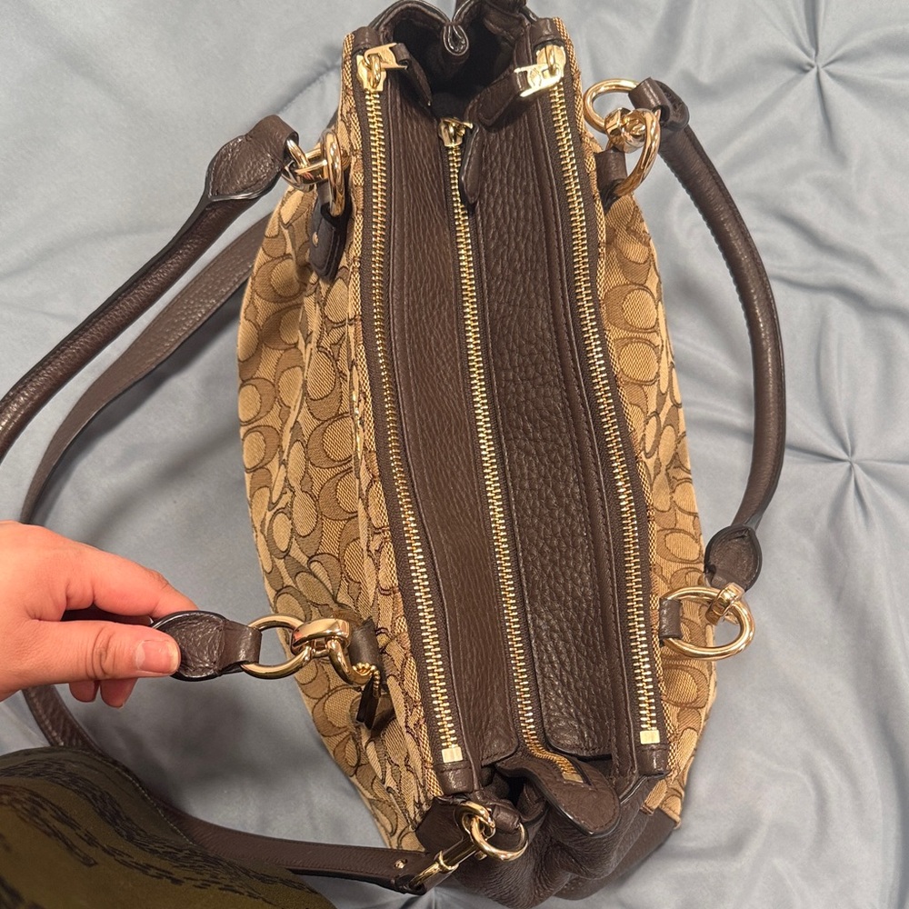 Authentic Coach Outline Signature ColetteCarryall w/original removable crossbody - Picture 7 of 14